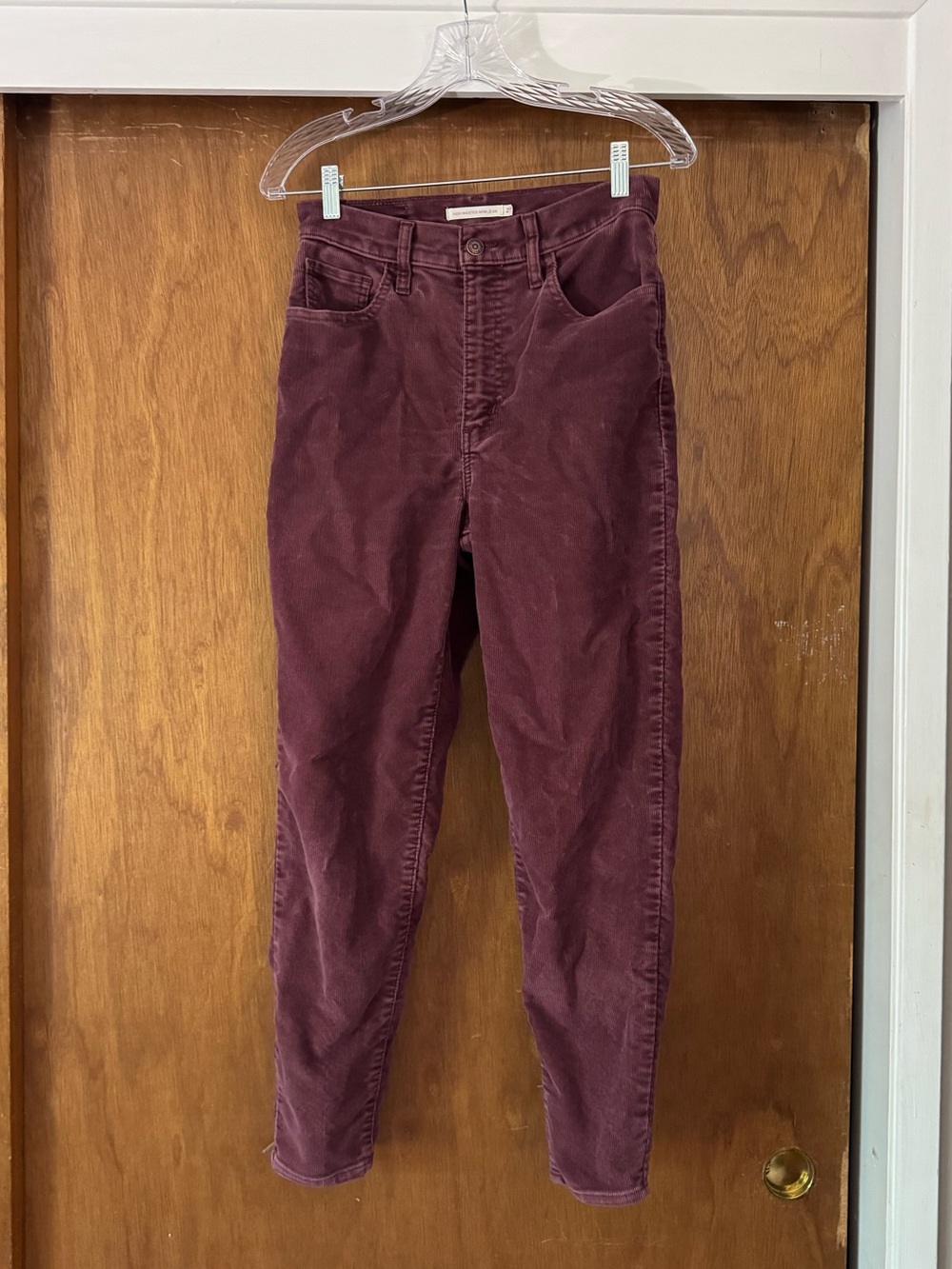 Levi’s Women’s High-Rise Corduroy Mom Jeans in Burgundy